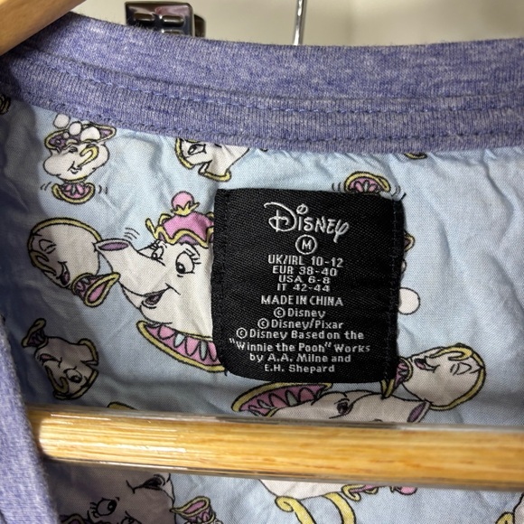 Disney Primark Beauty and the Beast Chip Pajama Set Size M - Picture 3 of 7